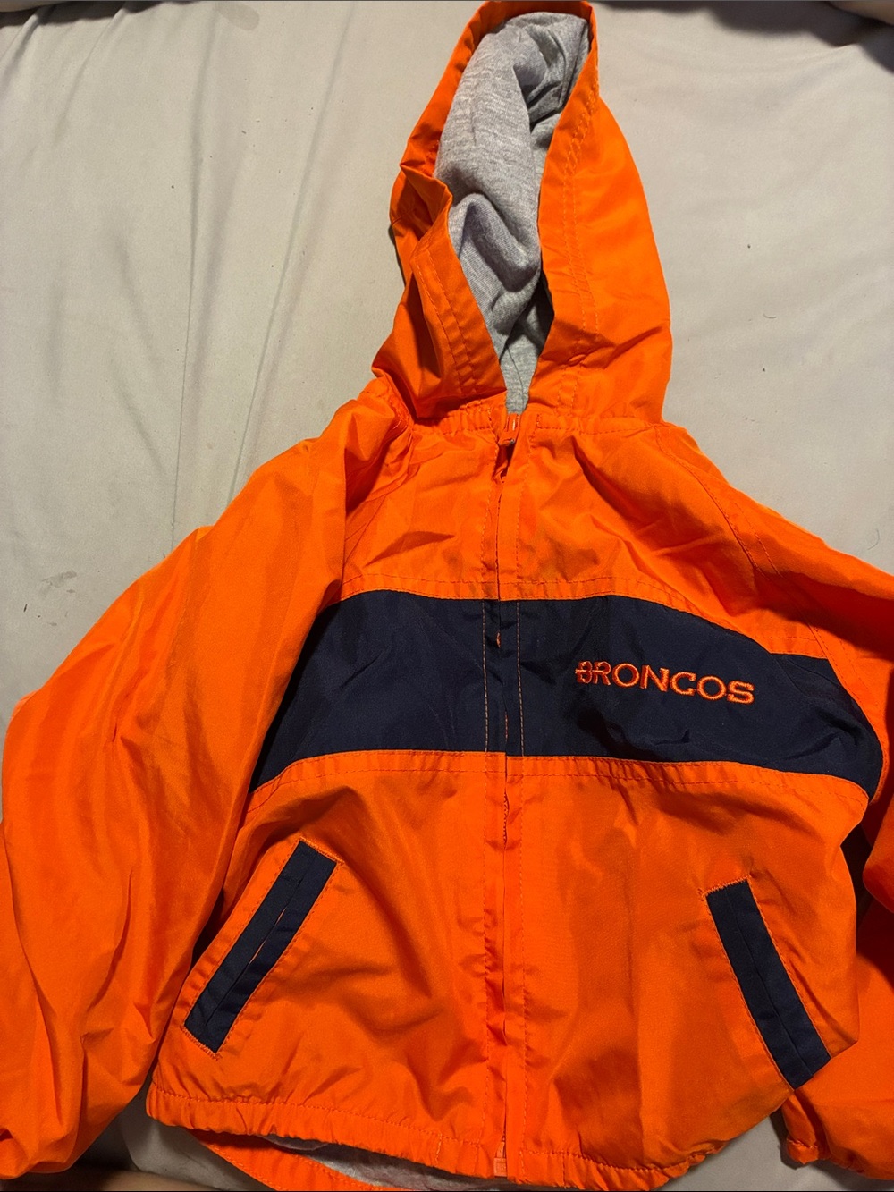 NFL Orange and Navy Broncos Kids' Hooded Raincoat